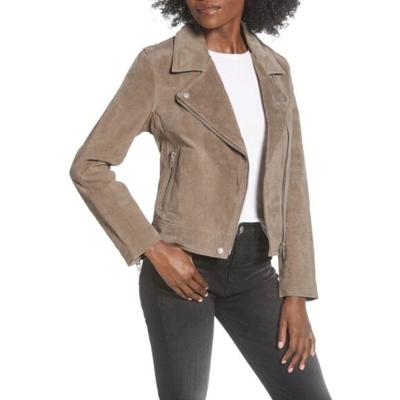 BlankNYC Suede Motorcycle Jacket - Sand Stoner M - Picture 1 of 9